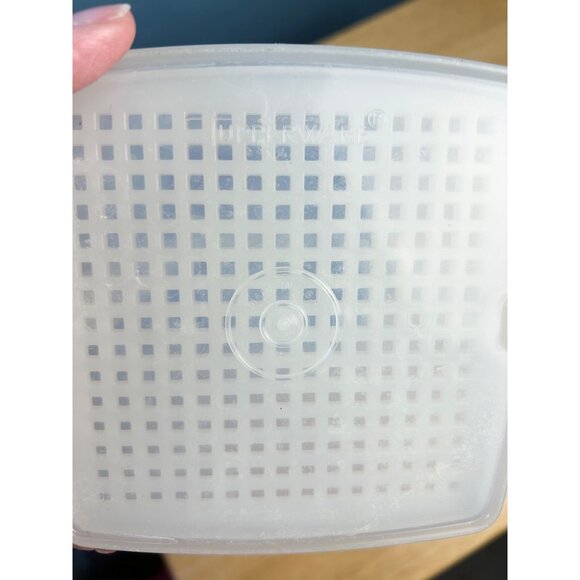 Tupperware Pickle Keeper Pic a Deli Blue & Frosted White 3 Piece USA Collectible - Picture 10 of 11